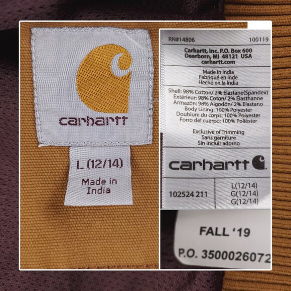 Carhartt Bomber Jacket Crawford Canvas 102524 Women's Large 12/14 - Picture 4 of 13